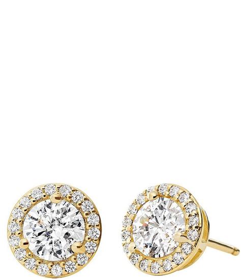 michael kors brilliance stud earring silver|Michael Kors halo stud earrings.